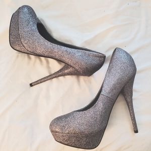 Silver Glitter Pumps